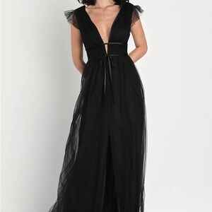 Lulu's I’m All Yours Black Tulle Dress